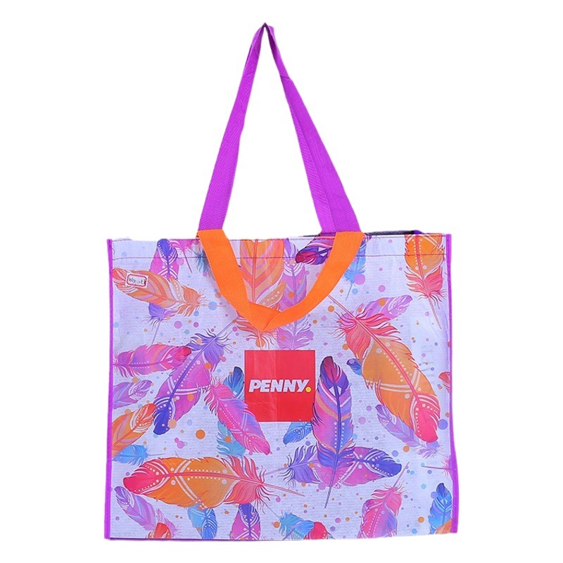 Color printing rpet portable Lixin cloth bag gift shopping bag coated film recycled non-woven sewing bag