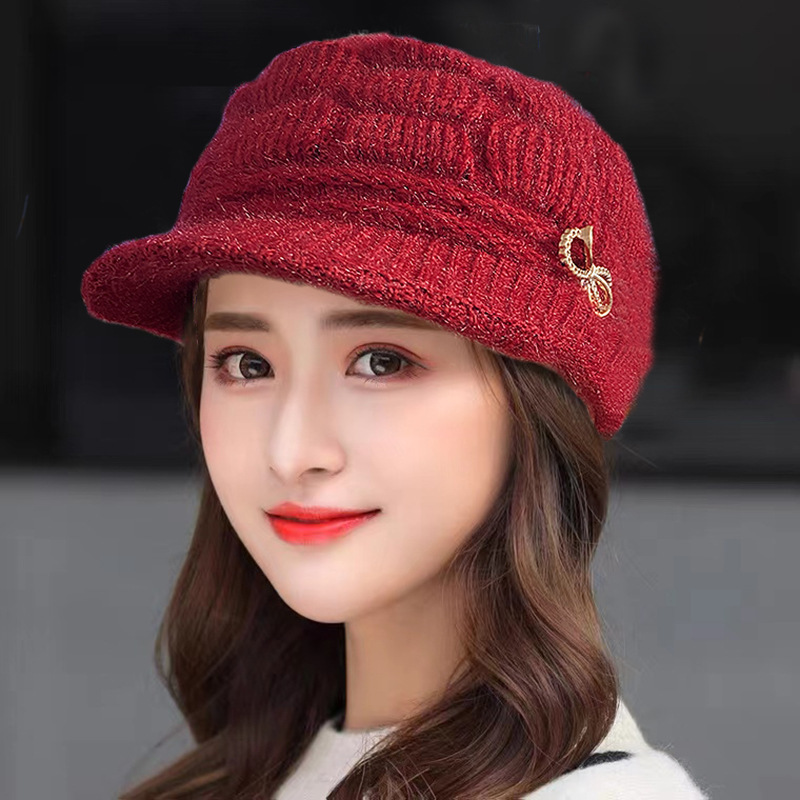 Autumn and winter middle-aged and elderly rabbit fur mother wool hat old lady old man hat children Winter velvet warm grandma