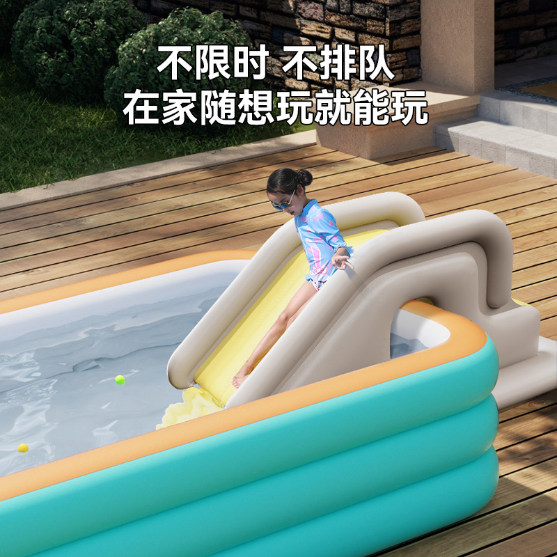 Picture of Inflatable Slide Can Be Used with Swimming Pool Anti-Rollover Children's Inflatable Toy Indoor and Outdoor Amusement Park