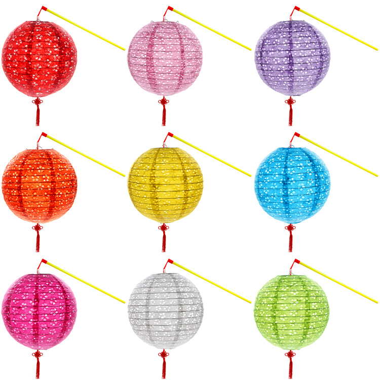 Children's portable luminous paper lanterns Mid-Autumn Festival Lantern Festival lanterns kindergarten dance props hand-painted paper lanterns