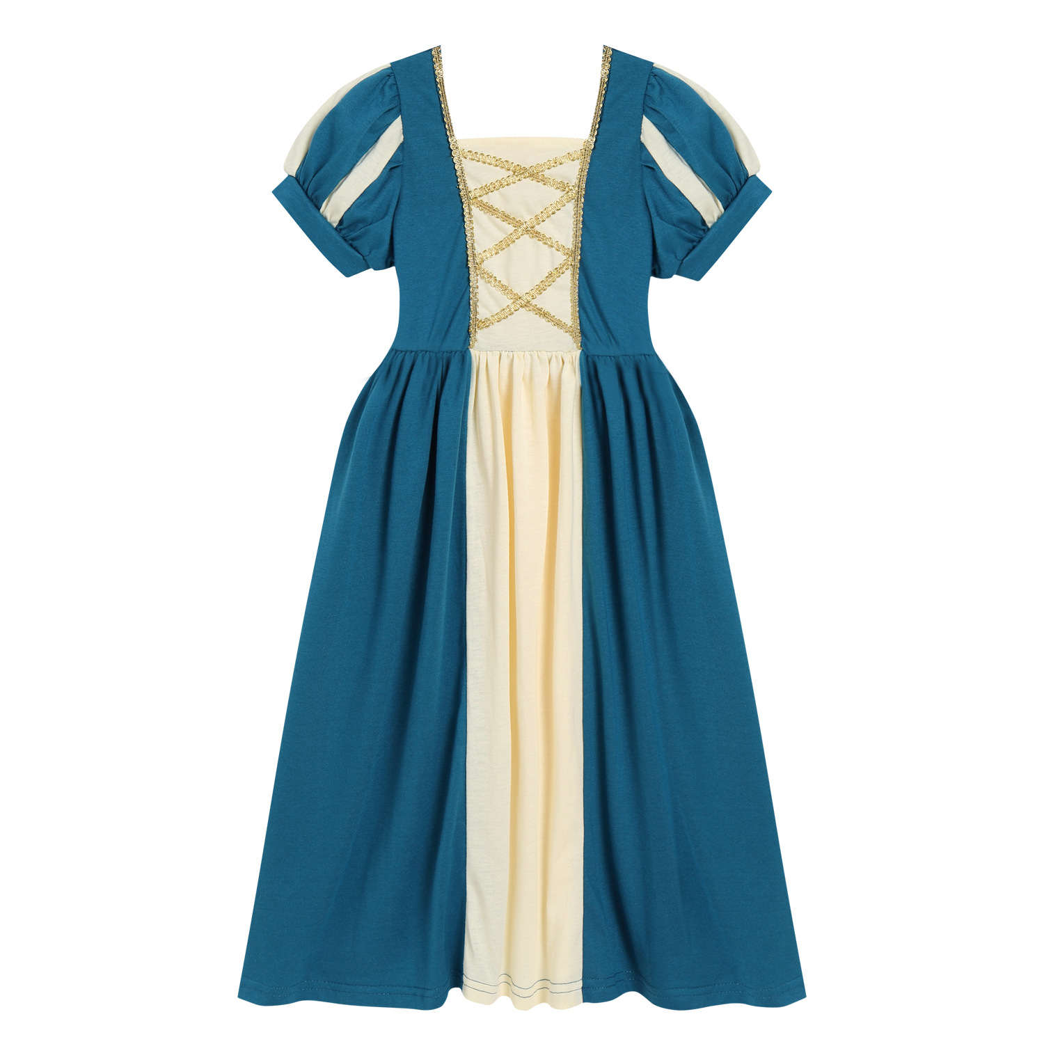 Picture of European and American Light Luxury Snow White Dress Princess Belle Dress Short Sleeve Princess Ello Long Boy Cross Border Hair