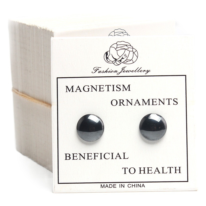 Cross-border simple Amazon wish explosions black magnet earrings European and American popular earrings without earholes magnetic acupoint earrings