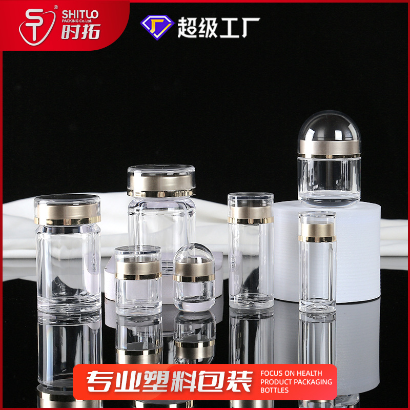 Wholesale Making Transparent Sealed Acrylic Bottle Health Products High-grade Tons Panax Notoginseng Powder Universal Plastic Capsule Bottle