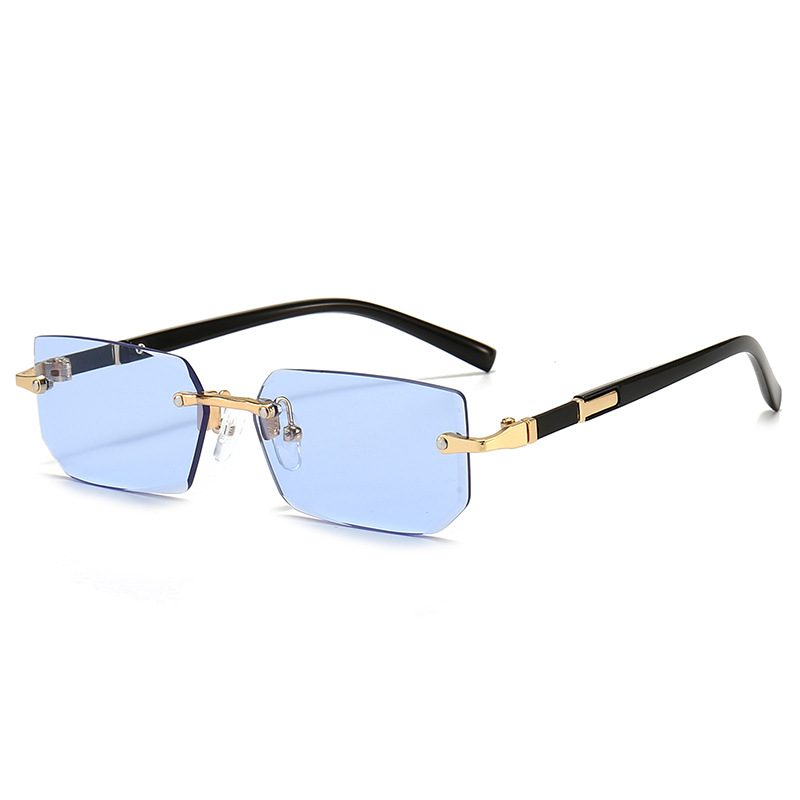 Picture of New Rimless Fashion Sunglasses European and American Trendy Cut-Edge Sunglasses Personalized Jelly Color Sunglasses Rimless Sunglasses