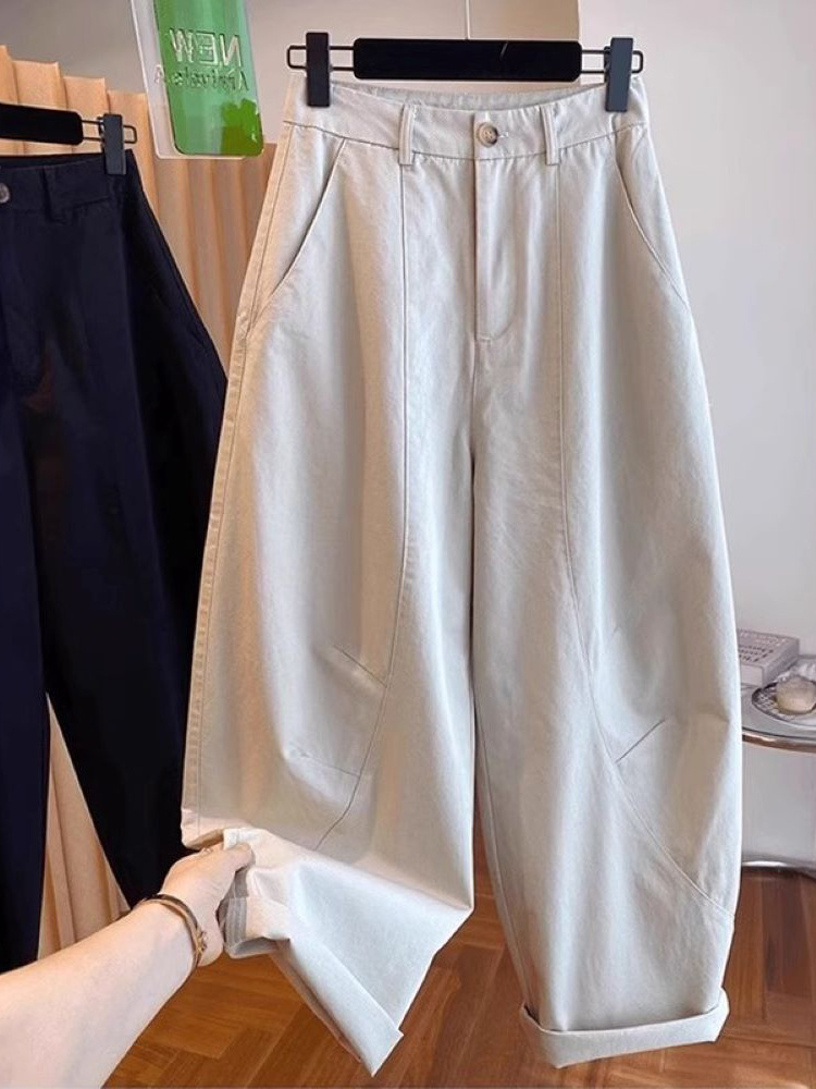 New fashion wide-leg casual scimitar pants women's 2025 autumn loose and versatile high-waisted sickle Yamamoto pants A6148