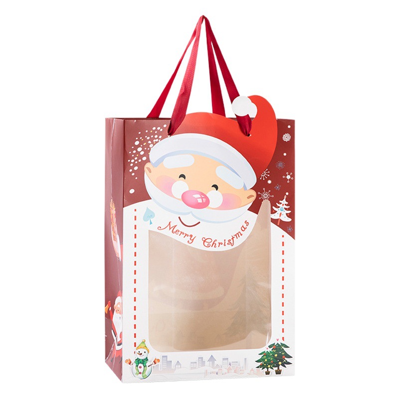 New Christmas Window Bag Flower Gift Box Packaging Bag Christmas Eve Creative Apple Gift Tote Bag
