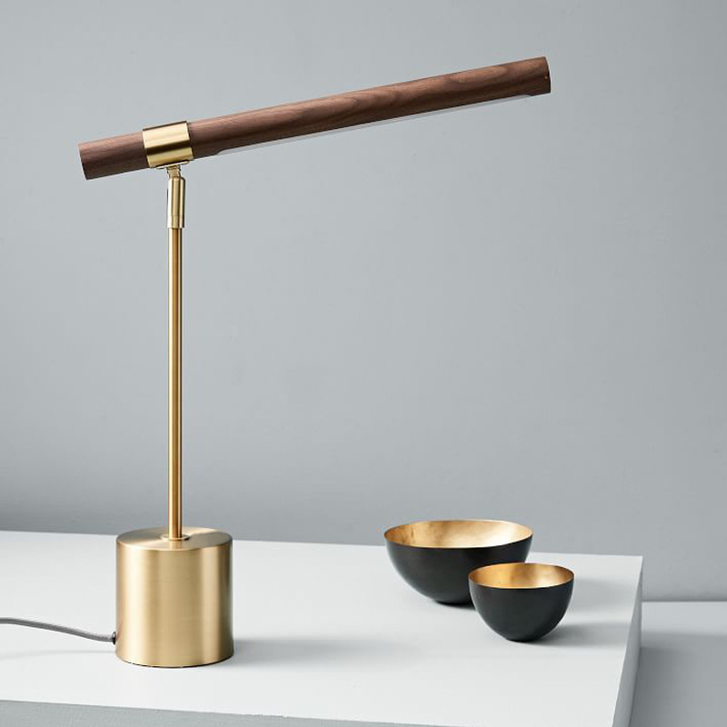 Nordic lamps creative personality post-modern minimalist designer wood pattern copper study bedroom bedside led table lamp