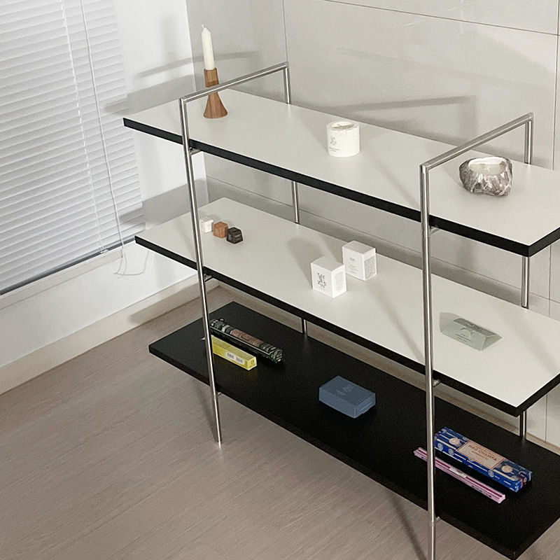 Used storage shelves and storage racks, living room floor-standing multi-layer bookshelf, ins, stainless steel display racks, minimalist storage racks