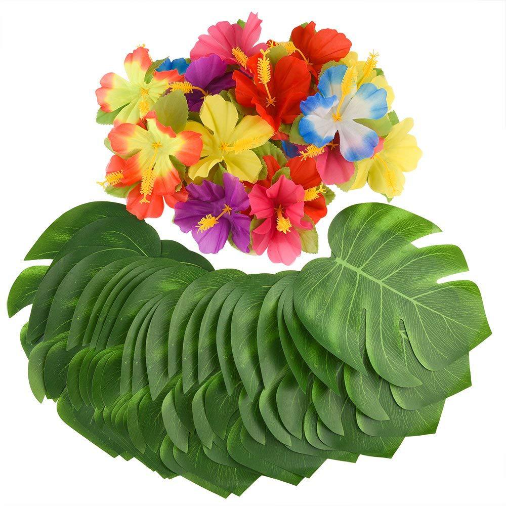 Simulation turtle leaf set 8 inch turtle leaf 10cm hibiscus flower tropical Hawaiian party theme decoration