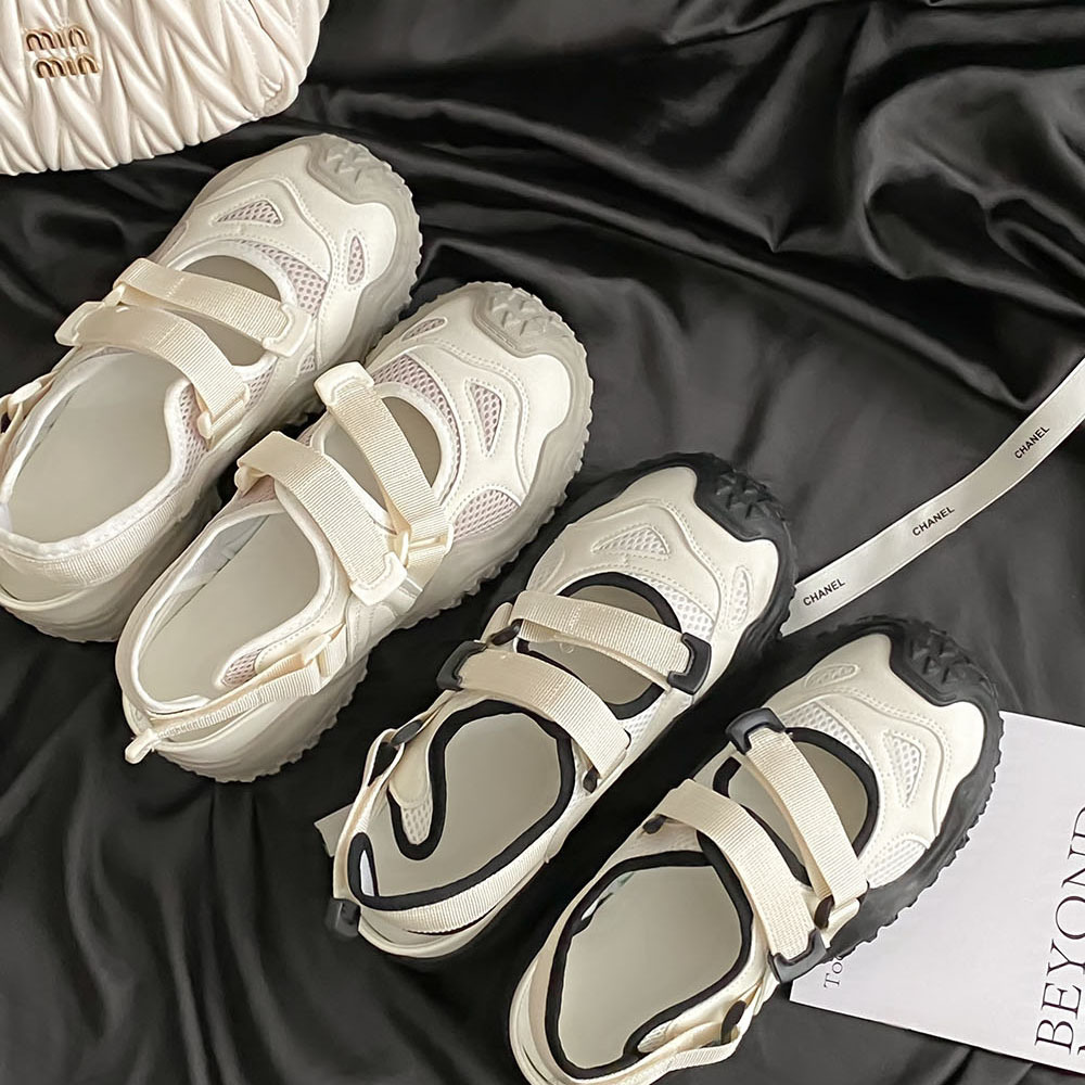 2024 New Ugly Cute Baotou Sandals Cute Thick-soled Mountaineering Sports Casual Shoes Summer Hollow-out Height-increasing Single-layer Shoes