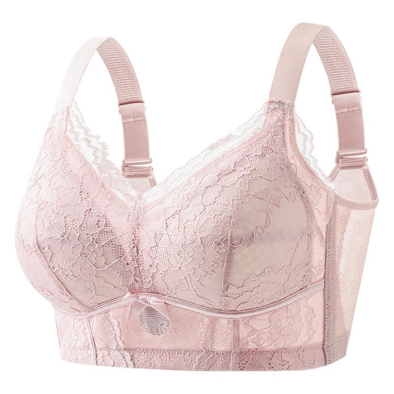 Full Cup ultra-thin underwear big chest small upper support anti-sagging breast contracting without steel ring chest shrinking artifact big cup bra
