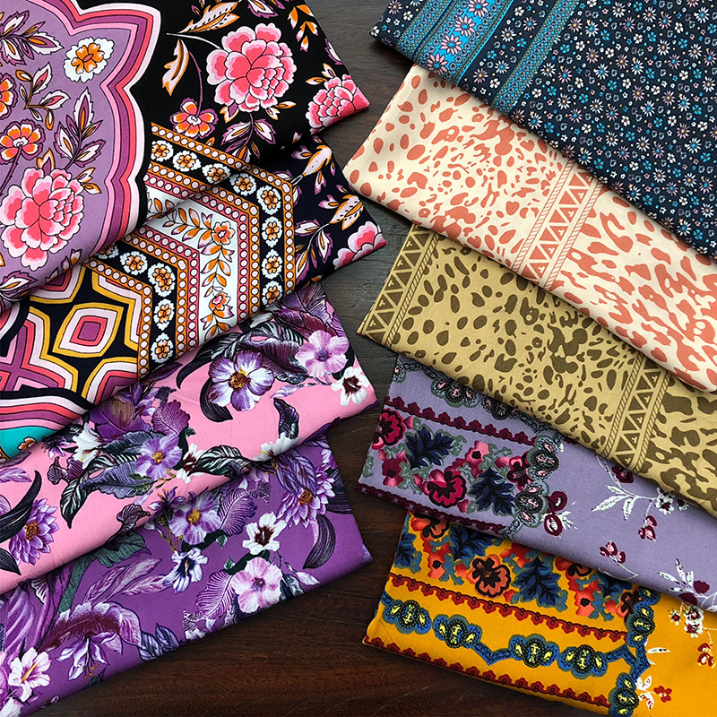 New Spot 3068 Plain Print Fabric Floral Print Cloth Spring and Summer Women's Dress Clothing Fabric