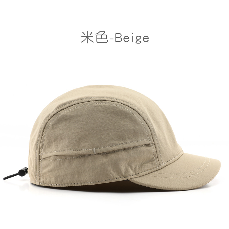 Picture of Japanese Male Personalized Short Eave Solid Color Light Plate Quick-drying Cap Outdoor Travel Sun Hat Baseball Cap