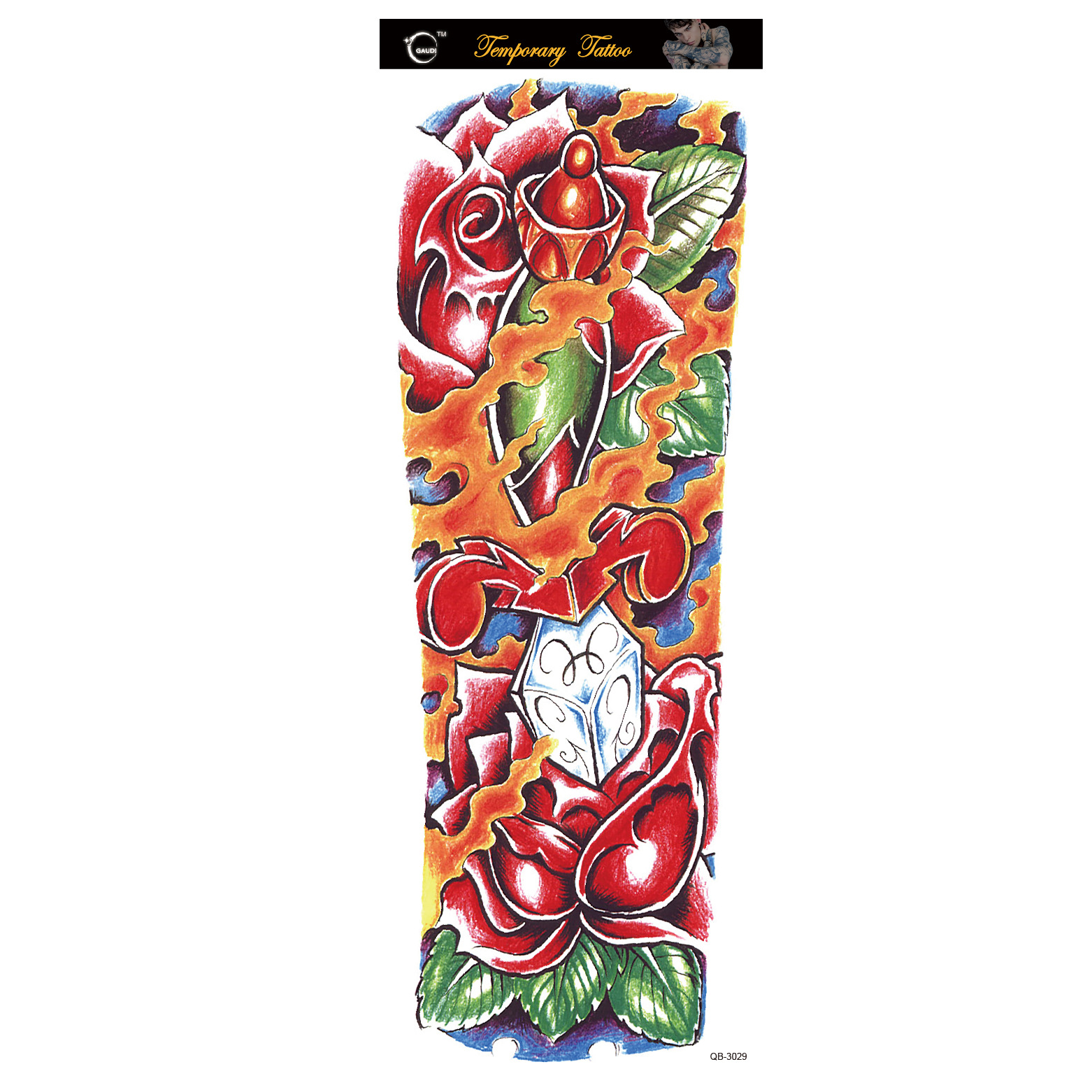 Picture of Large Flower Arm Tattoo Sticker Full Arm Waterproof Tattoo Temporary 400 Optional Full Arm Tattoo Sticker