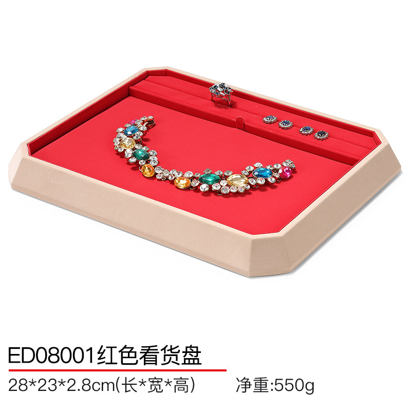 Picture of Hongtai jewelry display tray ring bracelet necklace window display props flannel jewelry plate counter