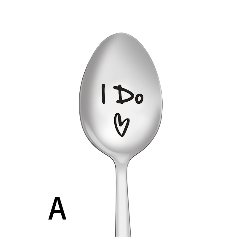 Picture of Long-Handled Stainless Steel Spoon, New Creative Mixing Spoon, Various Patterns and Engravings, Household Tableware Manufacturer Wholesale