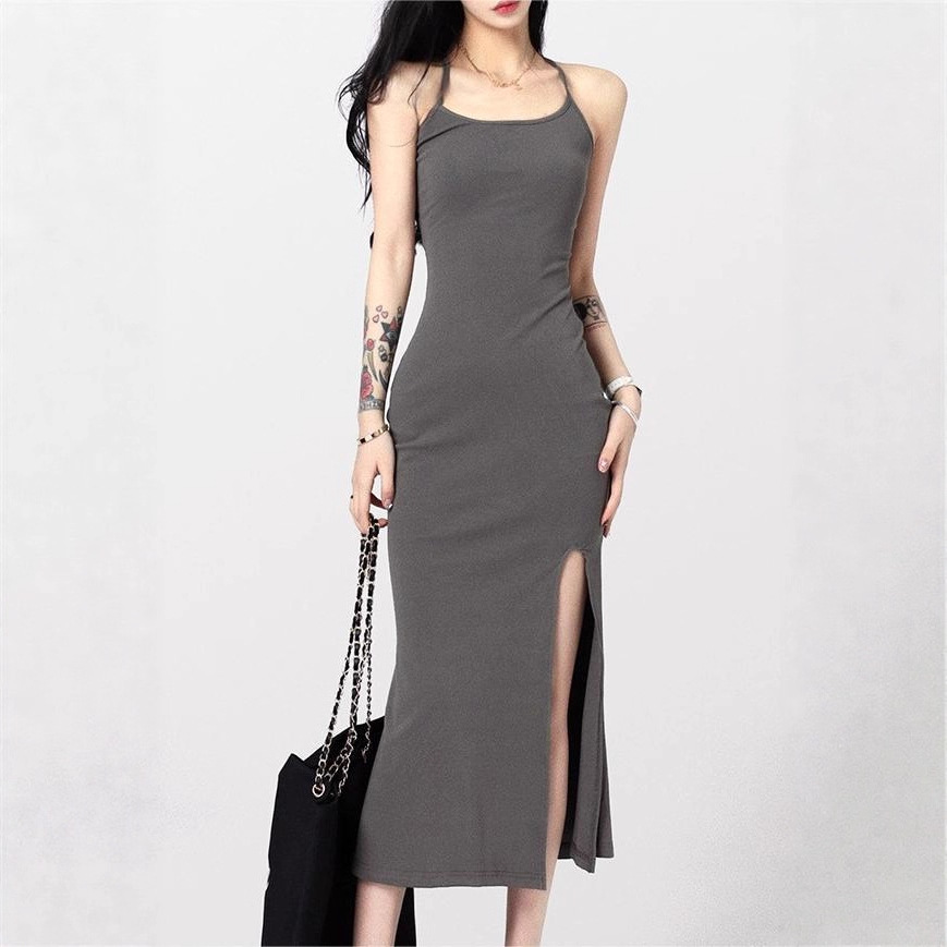 Picture of Pure desire suspenders sheath dress Hot Girl women's summer New tight sexy backless split dress for moms