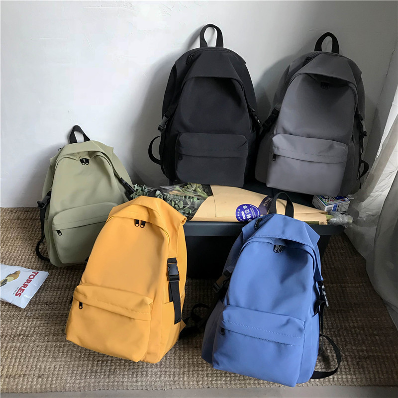 Picture of Japanese Style Solid Color Fashionable Nylon Backpack Women's Schoolbag Women's Korean Style Senior high school Lightweight Backpack Women's College Student Backpack