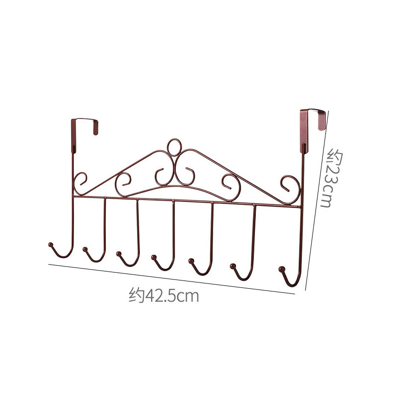 Picture of Creative Wrought Iron Door Back Hook Coat Hood Storage Rack Nail-free Door Back Load-bearing Wrought Iron Hook