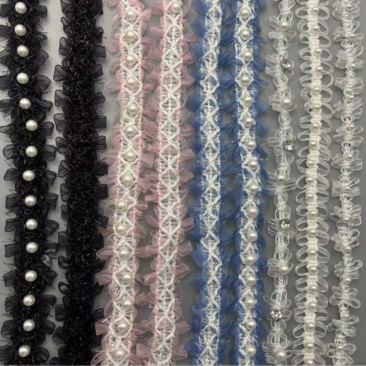 in stock direct 2.5CM magic ribbon woven xiangfeng pearl lace clothing skirt hat accessories