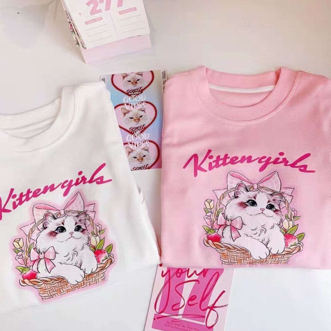 Picture of Spring and Autumn New Girls T-Shirt Cartoon Cute Print Western Style German Velvet Bottoming Shirt Long Sleeve Girls Easiest for Match Top Trbottomy