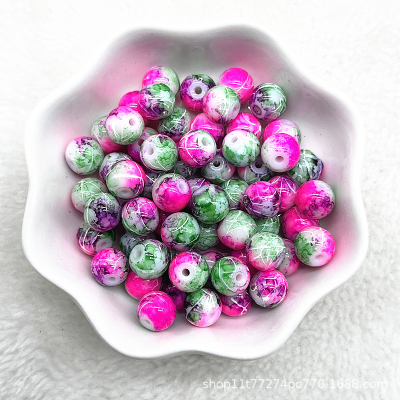 Picture of In stock two-color round beads glass beads loose beads handmade diy bracelet accessories wholesale necklace jewelry beaded material