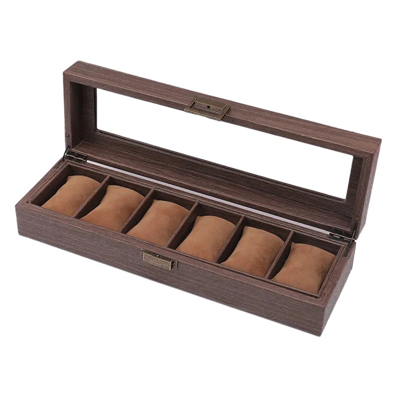 Spot Wood Grain Pu Leather Watch Box Classy Storage Display Watch Box Boutique Watch Packaging Box Wholesale Gift Box