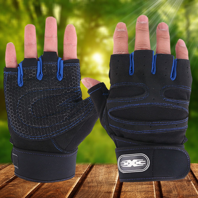 Fitness Gloves for Men and Women, Breathable Extended Wrist Guards, Special Outdoor Sports Half-Finger Cycling Gloves for Weightlifting and Iron Lifting