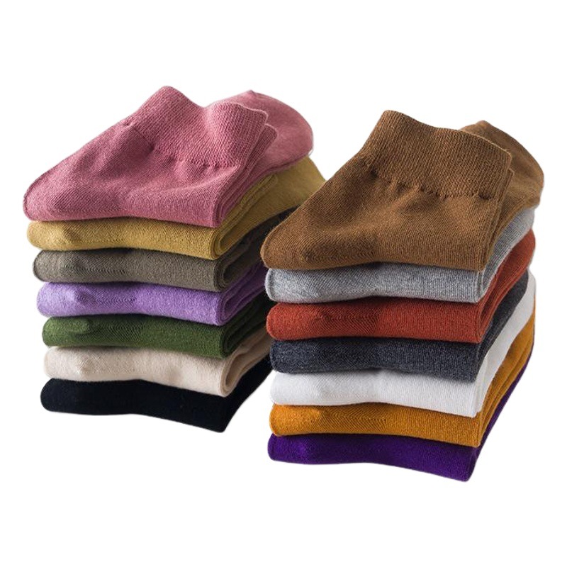 New socks women's short cotton Japanese style tube women's socks breathable solid color good girl college style cotton socks wholesale