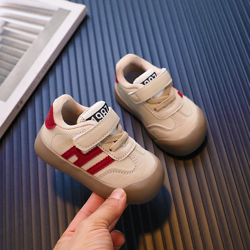 2024 Spring & Fall New Style 0-1-4 Year Old Baby Sneakers Leather Waterproof Toddler Shoes Non-Slip Soft Sole Functional Shoes