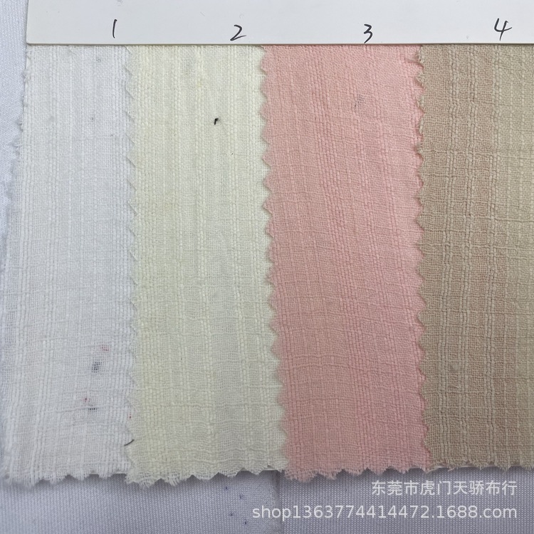 In stock supply woven cotton bamboo jacquard cloth 150g imitation linen strip spring and summer shirt dress clothing fabric