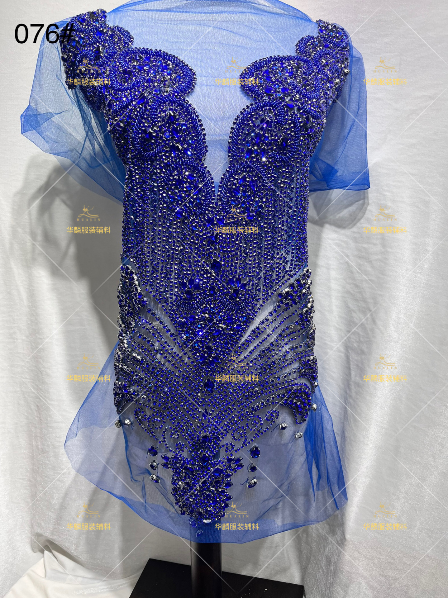 Picture of Hot Selling 18-Color Rhinestone Beading Xiuhe Clothing Applique Mesh Embroider Evening Dress Cutting Patch Cross-Border Wedding Accessories