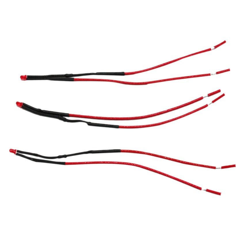 In-line led lamp beads 5mm led with wire f5 red straw hat lamp beads 220V indicator light