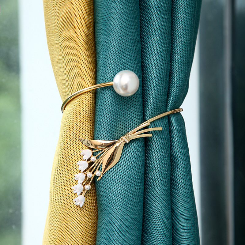 Picture of Adjustable Metal Curtain Strap Orchid Pearl Curtain Buckle Home Decorative Curtain Clip Factory Wholesale
