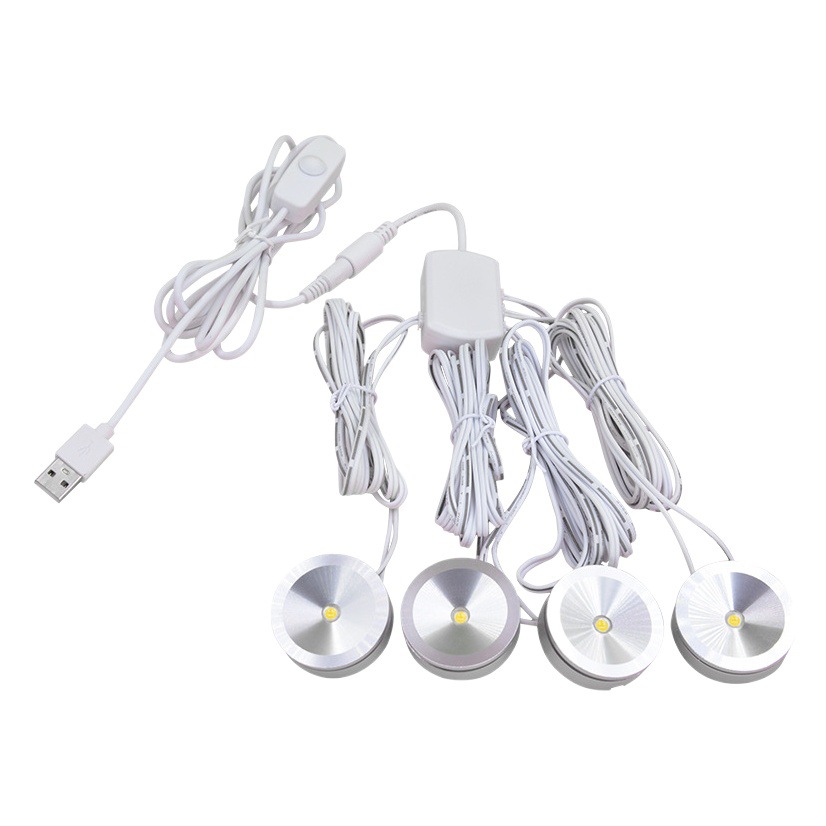 LED jewelry counter wine cabinet hand display cabinet ultra-thin USB small spotlight dimmable one-to-six ceiling laminate lamp