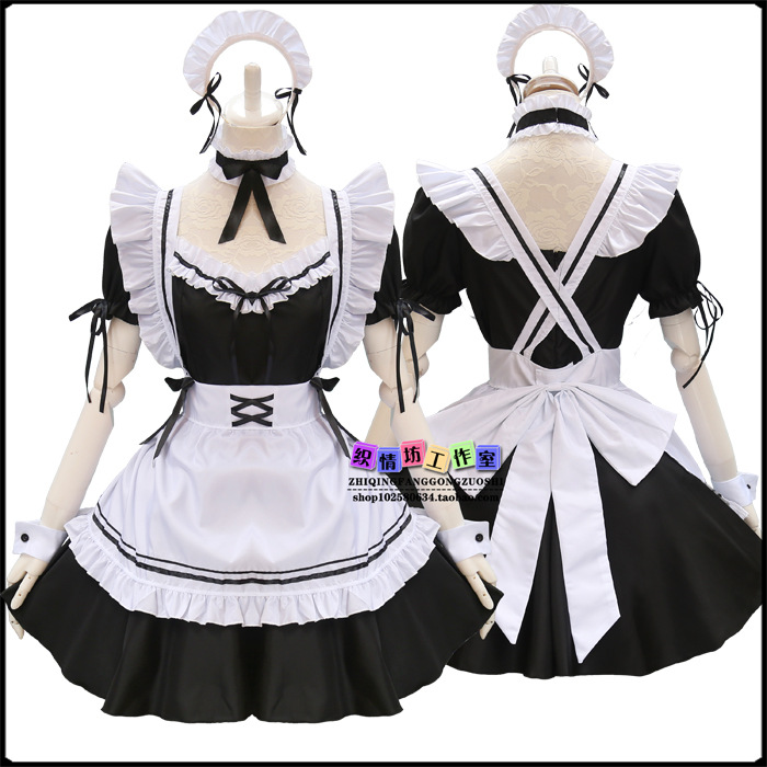 Picture of Miracle Warm Travel Around the World Red Wine Sweetheart Maid Dress lolita Cute Maid Dress cosplay Hand Game