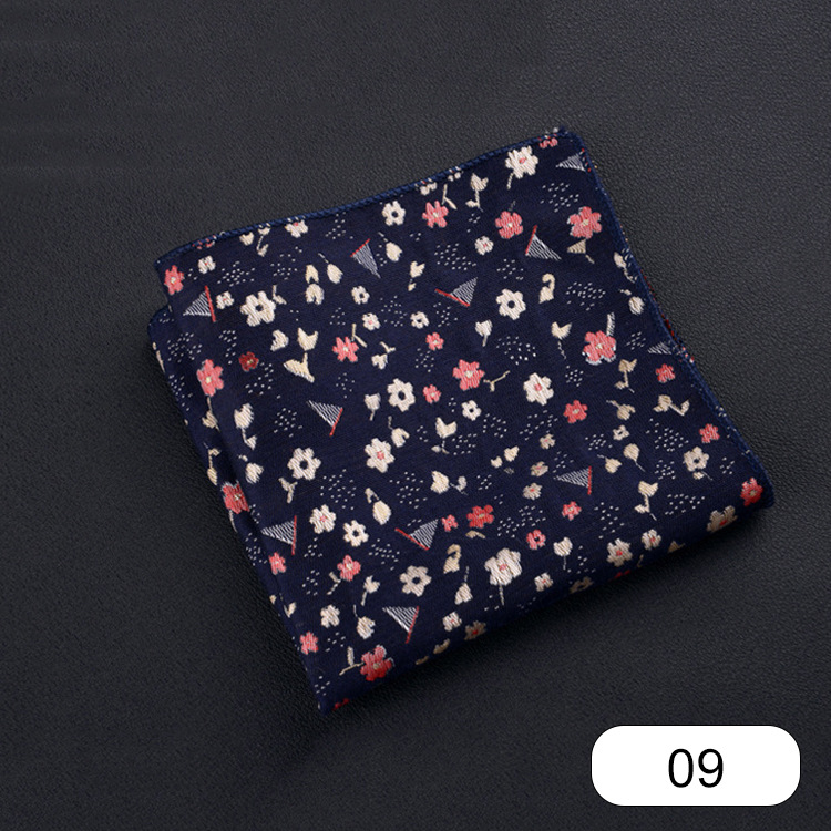 Picture of Men's suit small square scarf factory wholesale fashion polyester fashion accessories vintage embroidery pattern pocket towel men's clothing