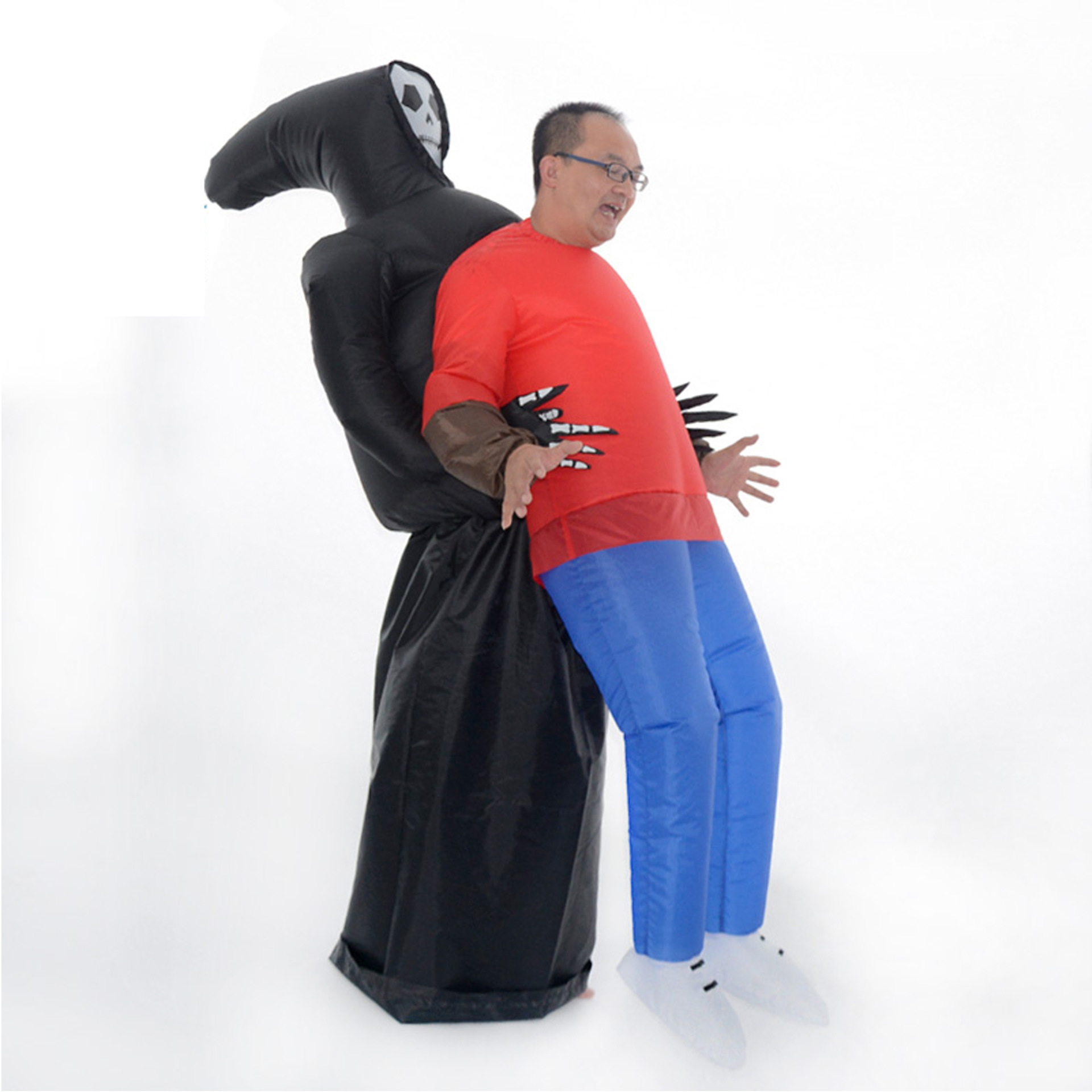 Picture of Cross-border Amazon Halloween costume spoof props alien inflatable clothes same style Ghost hug green ghost clothes