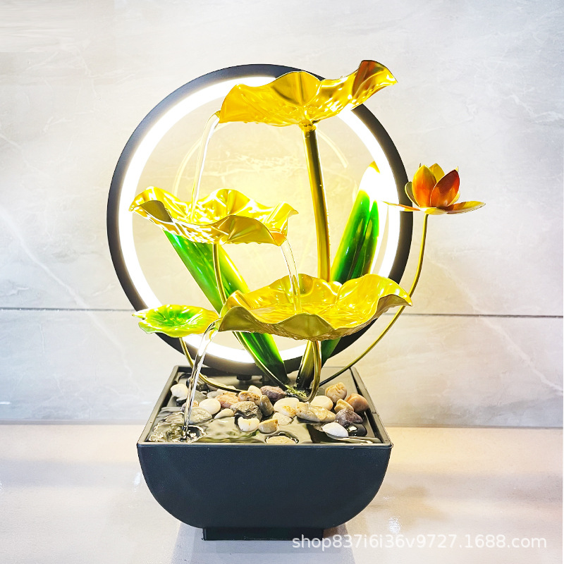 Picture of Water ornaments new products source factory desktop fountain wind pool fish tank decoration iron home decorations gifts