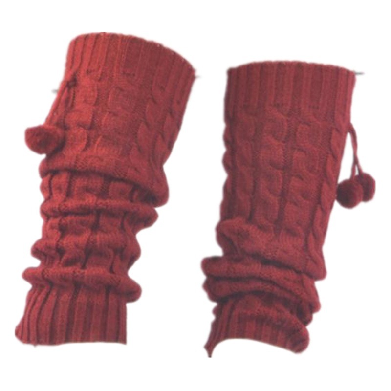 Three Yarn Korean Style Autumn and Winter Warm Socks Women's Long Knee Pad Boots Twist Fur Ball Pile Socks Knitted Feet