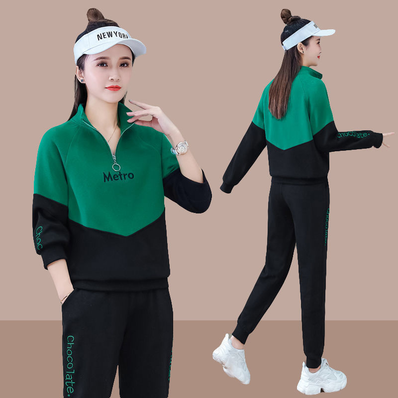 Casual Sportswear Suit for Women 2025 Spring and Autum New Slimming Look and Age-Reducing Elegant Fashionable Street Sweatshirt Two-Piece Set