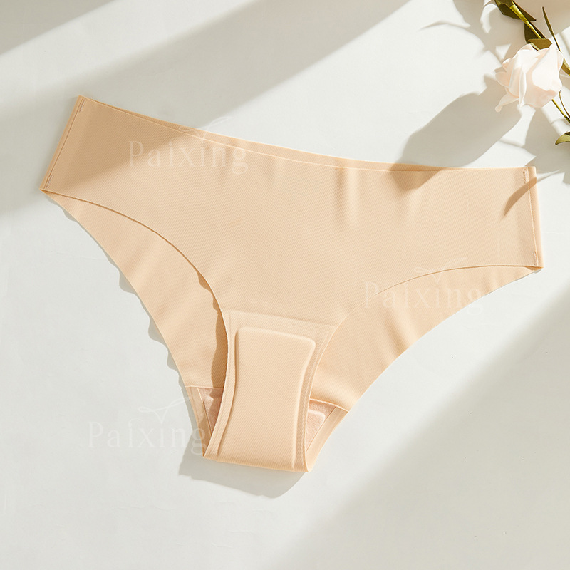 Anti-Camel Toe Underwear Women's Anti-Glow Traceless Thin Breathable Low Waist High Elastic European and American plus size Women's Briefs
