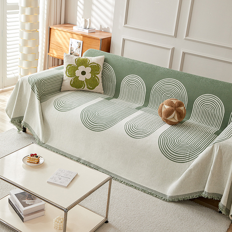 Ins Sofa Cover Cloth Chenille Full-Covered Non-Slip Anti-Cat Scratch Universal Cover Cover Full-Covered One-Piece Cover Towel High-Level Sense