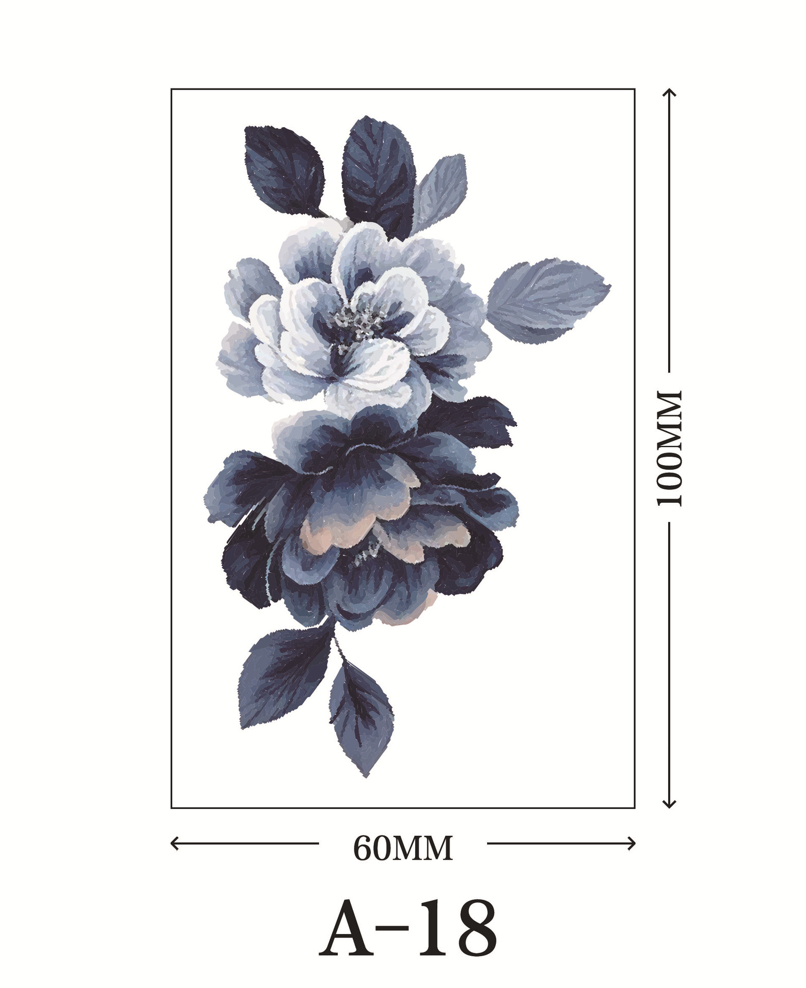 Picture of New cross-border rose flower tattoo stickers small fresh net red color tattoo stickers factory wholesale waterproof and durable