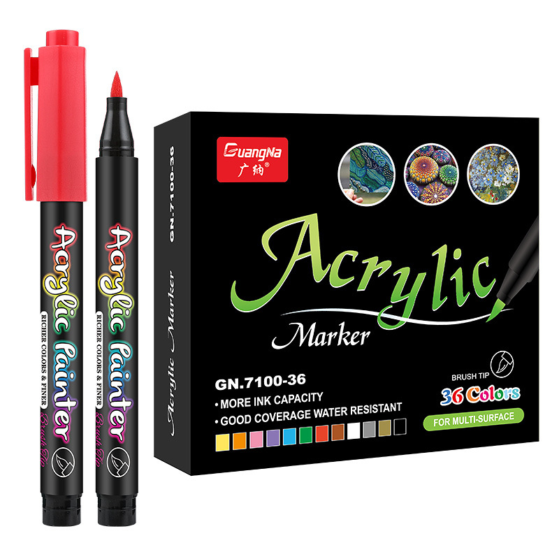 Picture of Guangna 7100 Acrylic Marker 60/100 Color Soft Hair Color Album DIY Painting Hand-painted Graffiti Marker