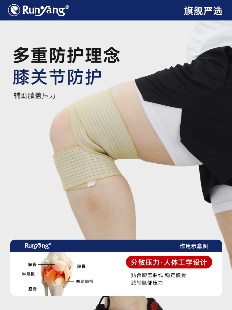 Picture of Straps, Knee Pads, Wrapped Bandages, Pressurized, Adjustable Elasticity to Protect Knee Joints, Basketball Fitness Sports Protection