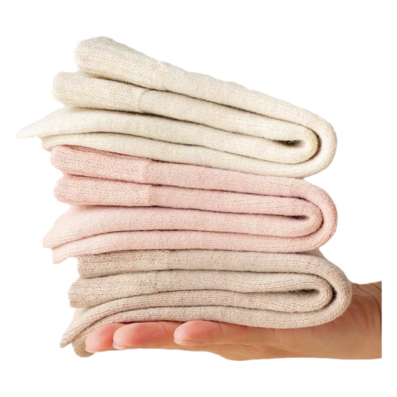 Socks Women's Winter fleece-lined Thickened Brushed Mid-length Socks Home Warm Moon Socks Sleeping Floor Socks Cashmere Stockings