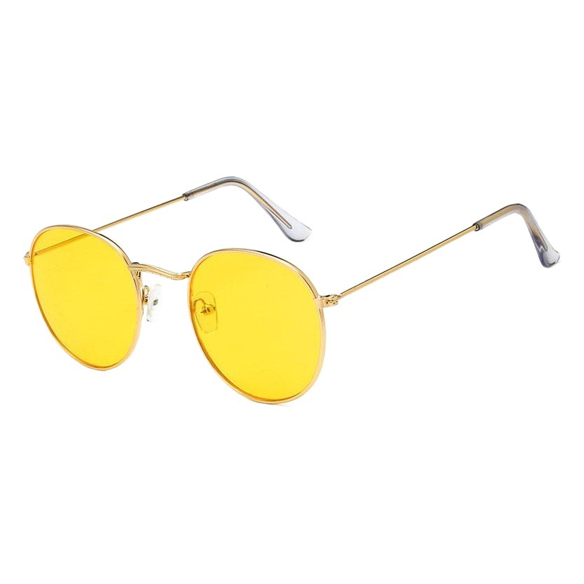 Heiyuan Cross-border New 3447 White Foot Cover Progressive Ocean Metal Round Sunglasses Transparent Large Frame Glasses