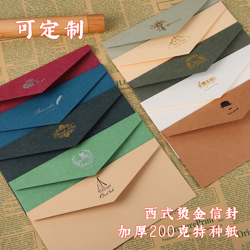 Hot Stamping Letter Paper Western Business Invitation Cowhide Retro Style Wedding Thickeneded No. 5 3 Envelope Invitation Wholesale