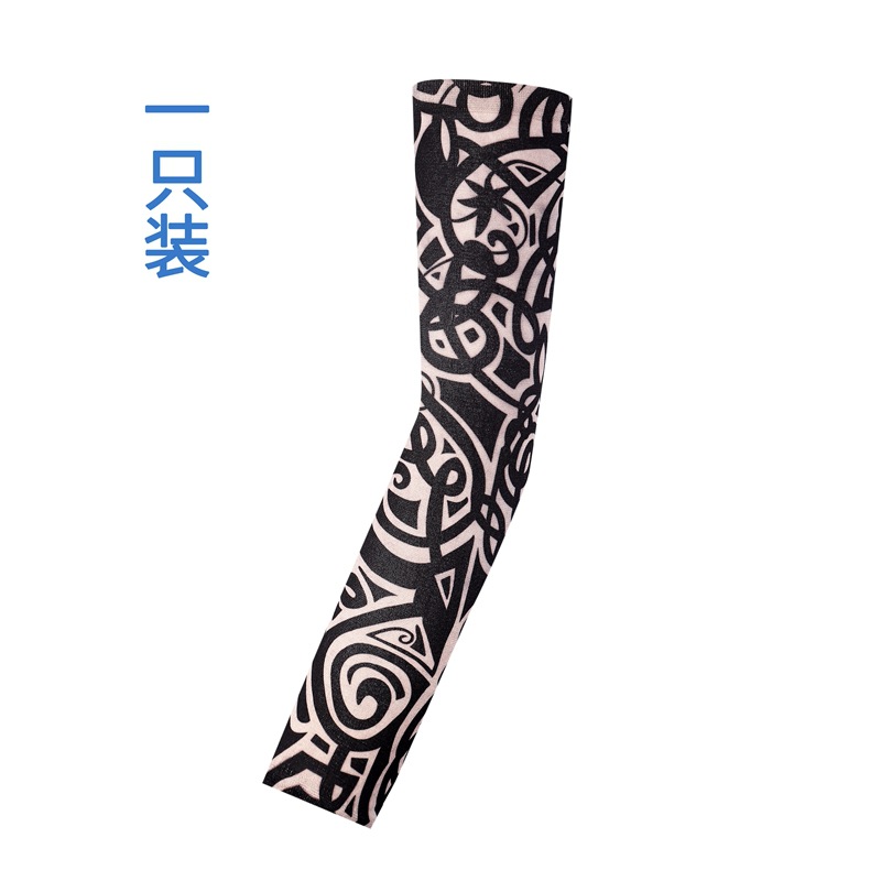Picture of Flower Arm Tattoo Sleeve Seamless Outdoor Riding Tattoo Sunscreen Sleeve Riding Tattoo Sleeve Optional Color Cross Border